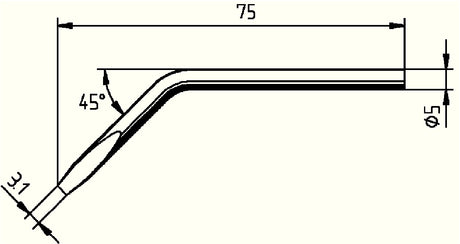Ersa Lötspitze Serie 052 abgewinkelt 3,1 mm 0052 JD/SB für ERSA 50 S – 2 Stück