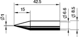 ERSA Lötspitze Serie 832 bleistiftspitz 1 mm für PTC 70, MULTI-SPRINT, RDS 80 – 2 Stück