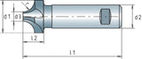 MAYKESTAG Viertelkreisprofilfräser DIN 6518B Typ N R1mm D8mm HSS-Co Weldon