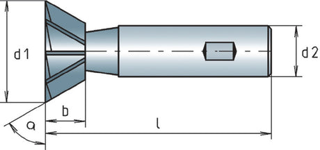 MAYKESTAG Winkelfräser DIN 1833 C Typ N 45° Ø16 mm HSS-Co Z10 für Stahl