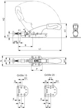 AMF Schubstangenspanner Nr. 6874F Gr.15 mit waagrechtem Fuß und Ausgleichsfunktion