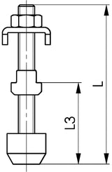 AMF Andrückschraube Nr. 6890 Gr. 2 M6 x 50 mm für offene Haltearme, verzinkt