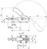 AMF Schubstangenspanner Nr. 6842 Gr.3 schwer – Druck-/Zugspanner mit langer Schubstangenführung