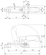 AMF Verschlussspanner Nr. 6848H Gr. 2 horizontal – Schnellspanner mit Gegenhalter, Zugkraft 1,6 kN