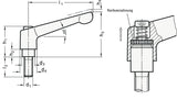 Verstellbarer Klemmhebel GN 300 von GANTER – M 12 mm Außengewinde, 108 mm