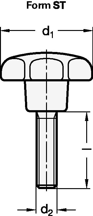 GANTER Sterngriff GN 6336.4 Sterngriffschraube Kunststoff M6 32mm – 25 Stück