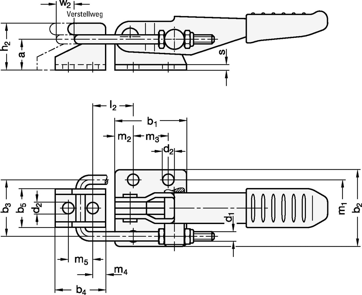 GANTER Verschluss-Spanner GN 851 STA mit 1600 N Haltekraft, Stahl