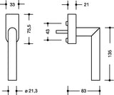 HEWI Fenstergriff 162XAFG.2 30mm – Edelstahl matt, abschließbar, für Kippen vor Drehen