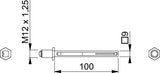 HOPPE Befestigungs-Set K/G Profilstift 3310 für Wechselschutzgarnituren 9x100 mm, Türstärke 67-72 mm