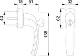 HOPPE Fenstergriff New York 0810S/US10 abschließbar Secustik VarioFit Alu natur