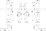 HOPPE Renovationsgarnitur Tôkyô 1710/3334 Alu F1 PZ 8 mm Vierkant 72 mm Entfernung