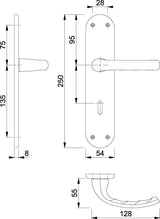 HOPPE Renovationsgarnitur Tôkyô 1710/3334 Alu F1 PZ 8 mm Vierkant 72 mm Entfernung