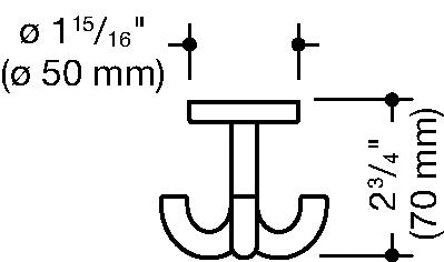 HEWI Dreifachhaken 477.90.050 – Drehbarer Mantelhaken, Polyamid, Stahlblau, Ø 50 mm