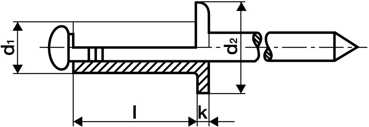 GESIPA Blindniet Nietschaft 4x6 mm Edelstahl A2 – 500 Stück, Flachrundkopf, DIN EN ISO 14589