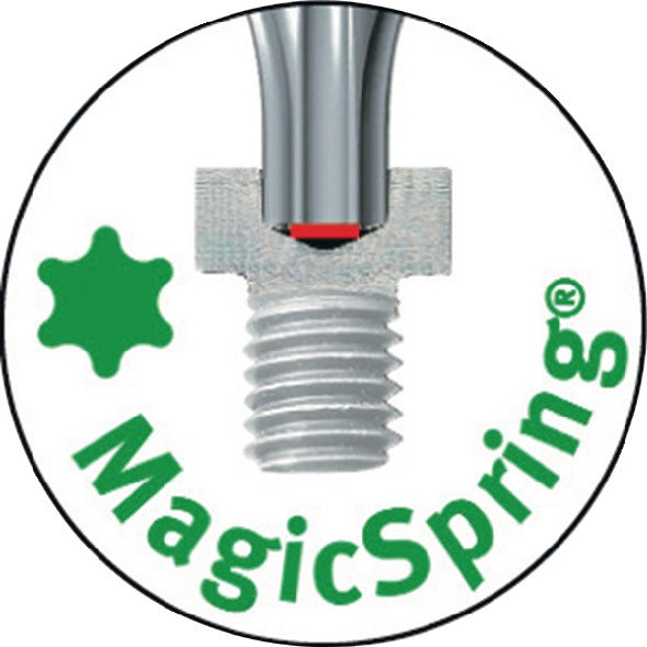 Wiha Schraubendreher MagicSpring T 6 mit 60 mm Klinge und SoftFinish Mehrkomponentengriff