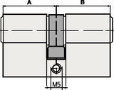 BKS Profildoppelzylinder PZ 8800 27/40 mm mit 3 Schlüsseln, verschiedenschließend, vernickelt