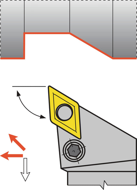 TECWERK Klemmdrehhalter PDJNL2525M11 – Links-Außendrehen mit Stiftklemmung, 25 mm
