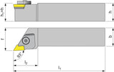TECWERK Klemmdrehhalter CKJNR2525M16 rechts Außendrehen – vernickelt, Pratzenklemmung