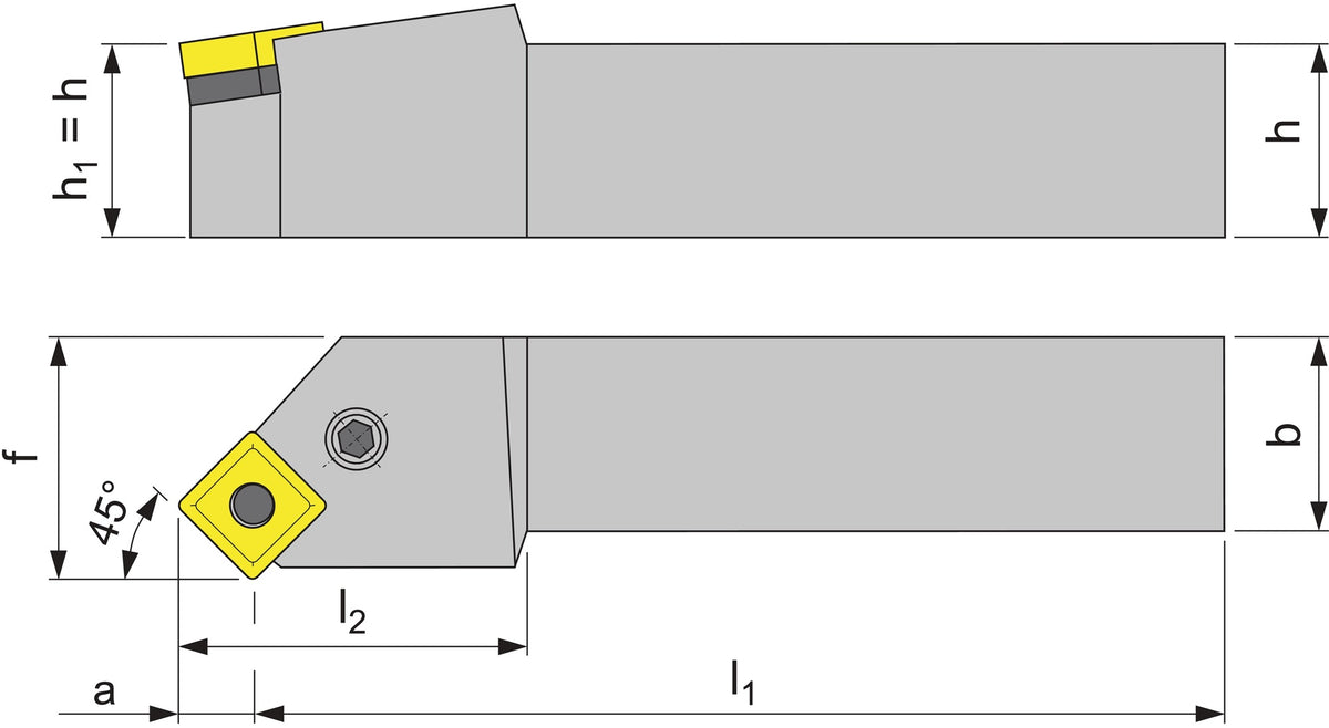TECWERK Klemmdrehhalter PSSNR2525M12 – Stiftklemmung für Außendrehen, rechts