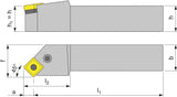 TECWERK Klemmdrehhalter PSSNR2525M12 – Stiftklemmung für Außendrehen, rechts