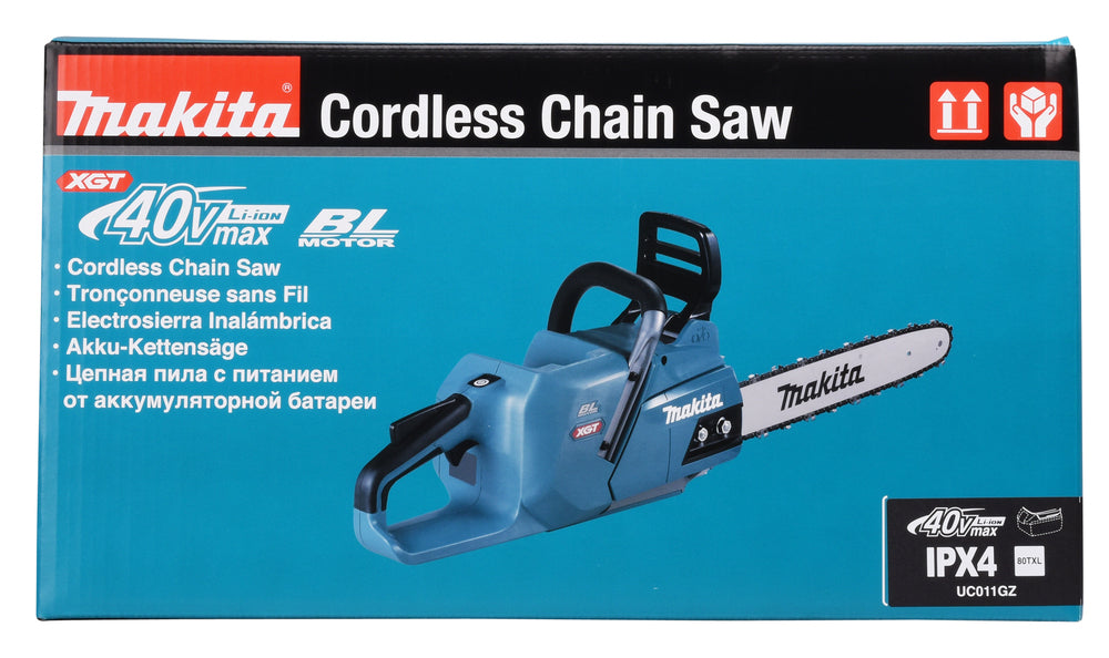Makita Akku-Kettensäge – mit 80TXL Schnittgarnitur, verliersicheren Muttern & XPT-Schutz - UC011GZ