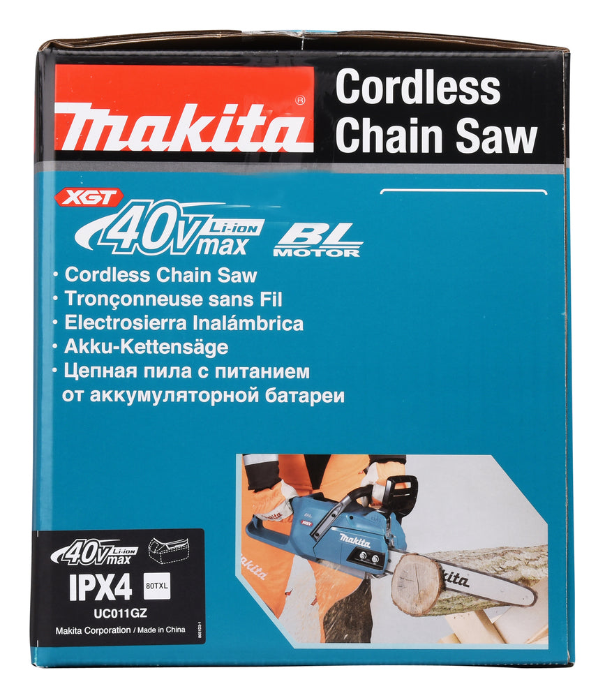 Makita Akku-Kettensäge – mit 80TXL Schnittgarnitur, verliersicheren Muttern & XPT-Schutz - UC011GZ