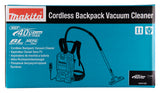 Makita Akku-Rucksackstaubsauger 40V – mit HEPA-Filter, 6L Staubsack & LED-Licht - VC011GZ