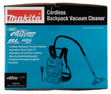 Makita Akku-Rucksackstaubsauger 40V – mit HEPA-Filter, 6L Staubsack & LED-Licht - VC011GZ