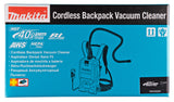 Makita Akku-Rucksackstaubsauger 40V – mit AWS, HEPA-Filter & Memory-Saugkraft - VC012GZ01