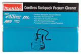 Makita Akku-Rucksackstaubsauger 40V – mit AWS, HEPA-Filter & Memory-Saugkraft - VC012GZ01