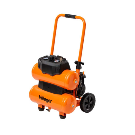 Villager Twin Tank Luftkompressor VAT DB 17 L - 800 W, 10 bar, kompakt & leistungsstark- VI-086722