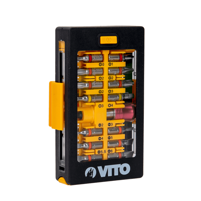 VITO Bit Sortiment - 33 Teile - magnetischer Bithalter und Adapter