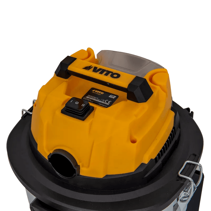 VITO EGO Akku-Nass-Trockensauger 20V LI - für feste und flüssige Stoffe - bürstenlos, mit 2 Geschwindigkeiten, HEPA-Filter, 20 Liter Edelstahlbehälter - Staubsauger - Pro Power - ohne Akku und Ladegerät - Pro Power - VIBCASLB20SFL20 - Tools.de TP Profishop GmbH