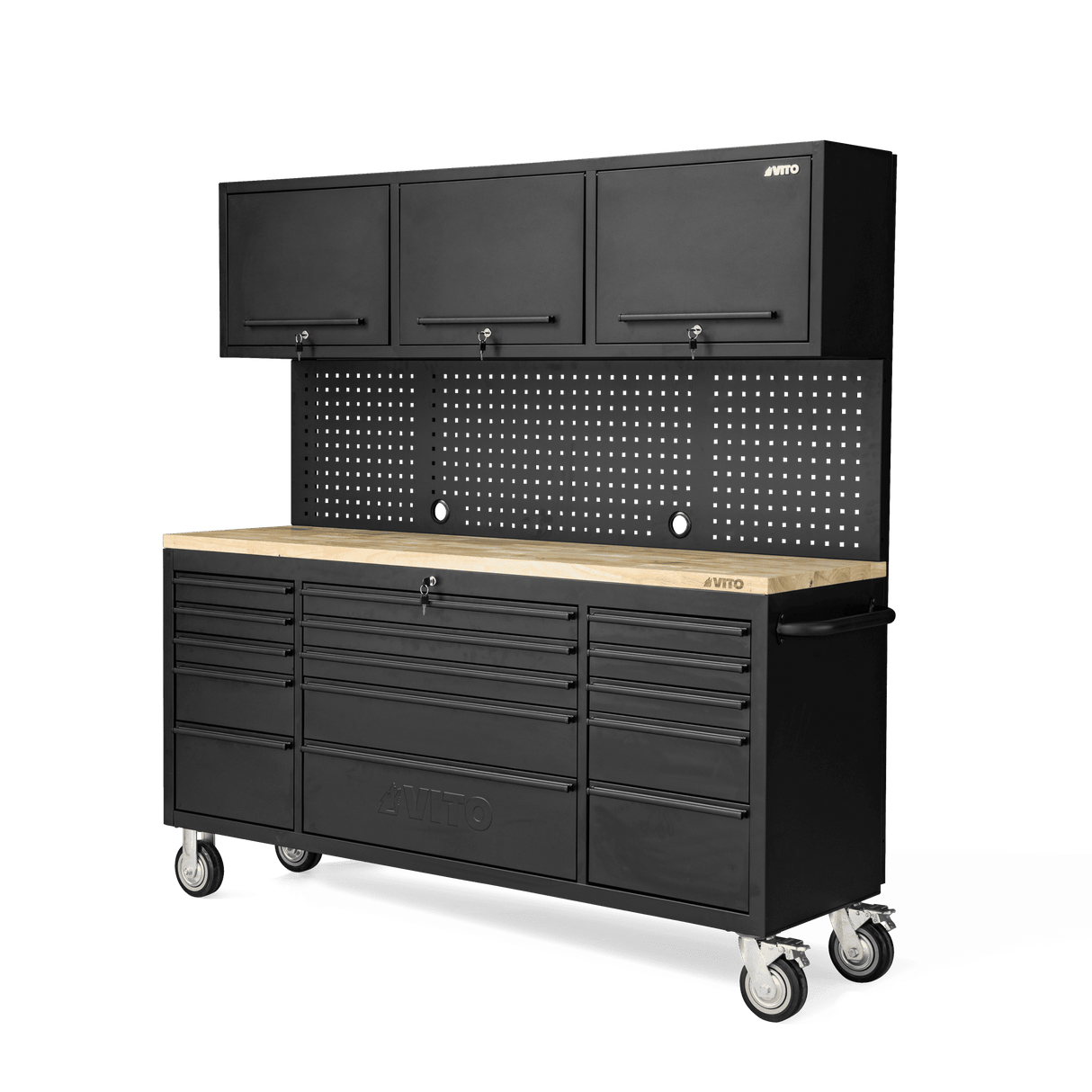 VITO Mobile Werkbank 182 cm mit 15 Schubladen – VIBTM182