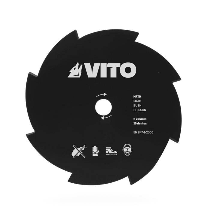 VITO Grasschneideblatt, Sägeblatt für Grasschnitt mit 8 Zähnen 255 mmx 25,4 mm - VIDCM8