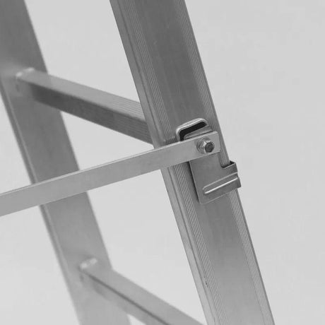 VITO 2-teilige Kombileiter mit je 7 Stufen - aus Aluminium, rutschfest - Anlegeleiter, Haushaltsleiter, Alu-Sicherheits-Stehleiter, Mehrzweckleiter, Leiter - bis 150 kg - Norm EN 131 - Made In Europe - Hand Tools - VIEDQ2 - Tools.de TP Profishop GmbH