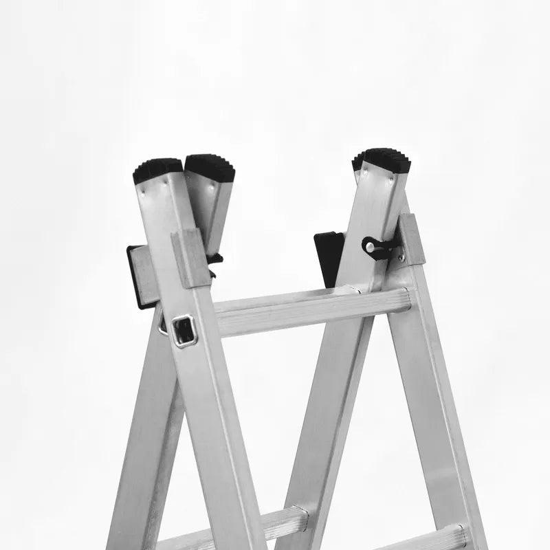 VITO 2-teilige Kombileiter mit je 7 Stufen - aus Aluminium, rutschfest - Anlegeleiter, Haushaltsleiter, Alu-Sicherheits-Stehleiter, Mehrzweckleiter, Leiter - bis 150 kg - Norm EN 131 - Made In Europe - Hand Tools - VIEDQ2 - Tools.de TP Profishop GmbH