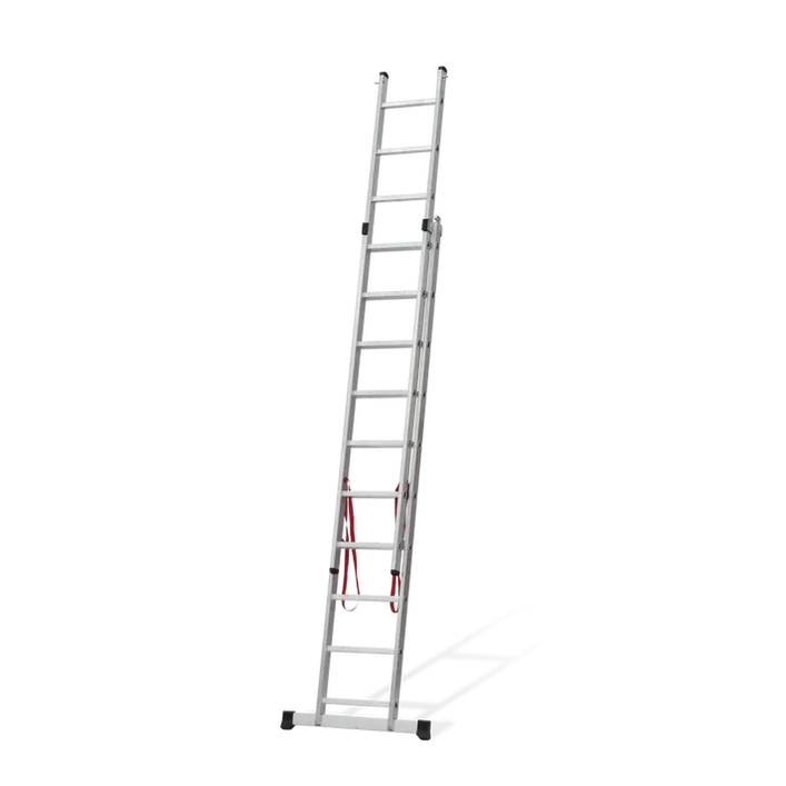 VITO 2-teilige Kombileiter mit je 17 Sprossen EN 131 Schiebeleiter aus Aluminium, 2x17 Sprossen