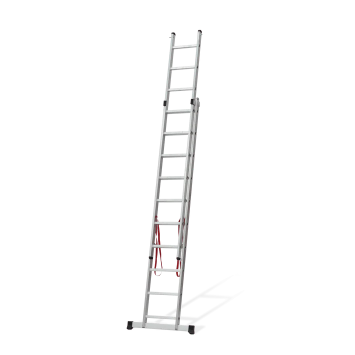 VITO 2-teilige Kombileiter mit je 12 Sprossen EN 131 Schiebeleiter aus Aluminium 2x12 Sprossen - VIEDQ35