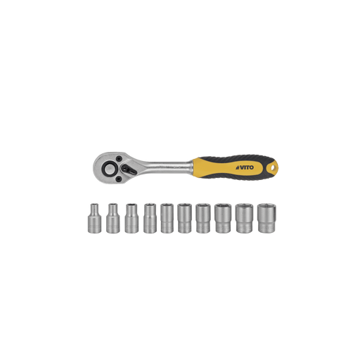 VITO 1/4" Steckschlüsselsatz mit Ratschengriff - 11-teilig VIJR1411