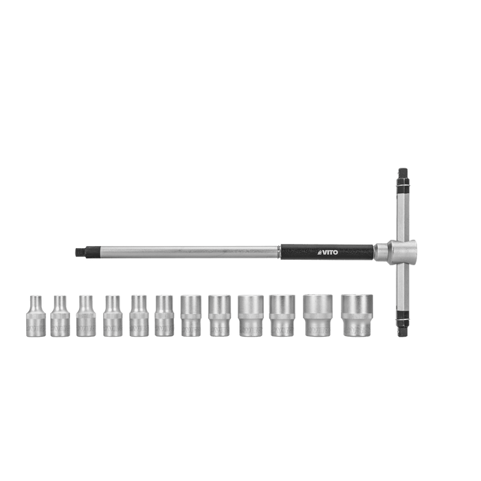 VITO Steckschlüsselsatz Mit verschiebbarem "T"-Griff VIJT1413
