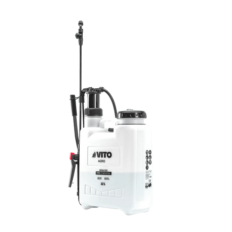 VITO Profi Drucksprüher mit VITON Dichtungen - Säurebeständiges Sprühgerät Sprayer, Essigsäure Drucksprüher - VIPUPRO12