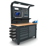 Bullram TOOLBOX4YOU 140cm Profi Werkbank mit Schubladen und Rückwand WBG01 - 1400x730x2050mm
