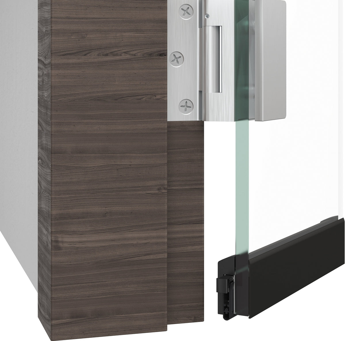 ATHMER Schall-Ex® GSA Türabsenkdichtung für Glastüren, 708 mm, Aluminium silberfarben eloxiert