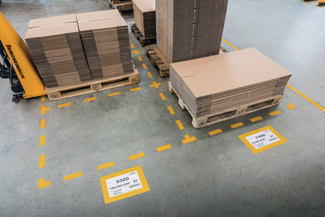 DURABLE Stellplatzmarkierung DIN A4 gelb, 10 Stück, selbstklebend & wieder ablösbar