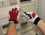 L+D Handschuhe Griffy Gr.8 rot/naturfarben Ziegennappaleder mit Klettverschluss