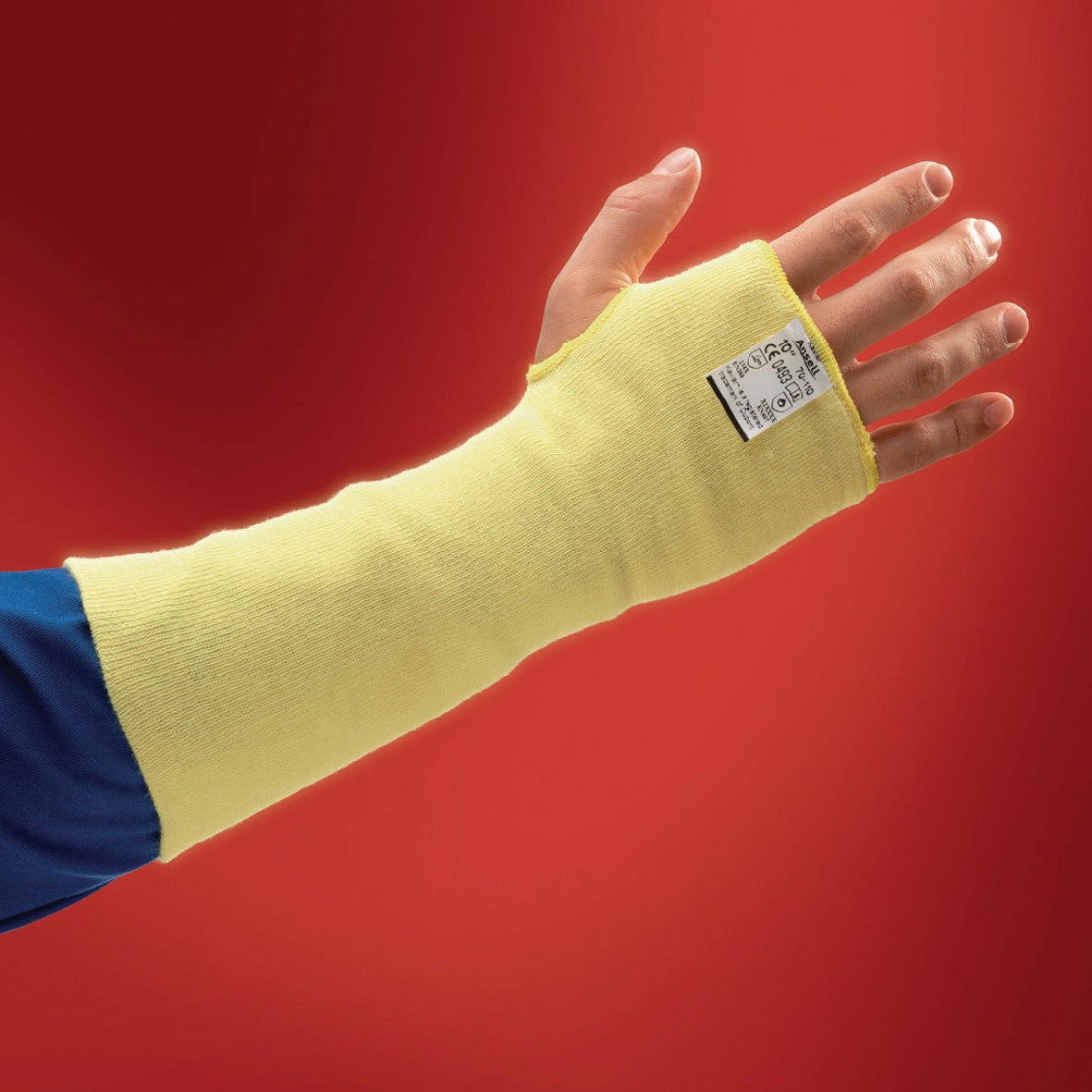 Armschützer HyFlex® 70-110 254 mm gelb von ANSELL – Kevlar® Schnittschutz Level C, EN 388 & EN 407