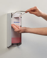 PROMAT Desinfektions- und Seifenspender 1 l mit Hebel, ABS, weiß, Wand- oder Säulenmontage