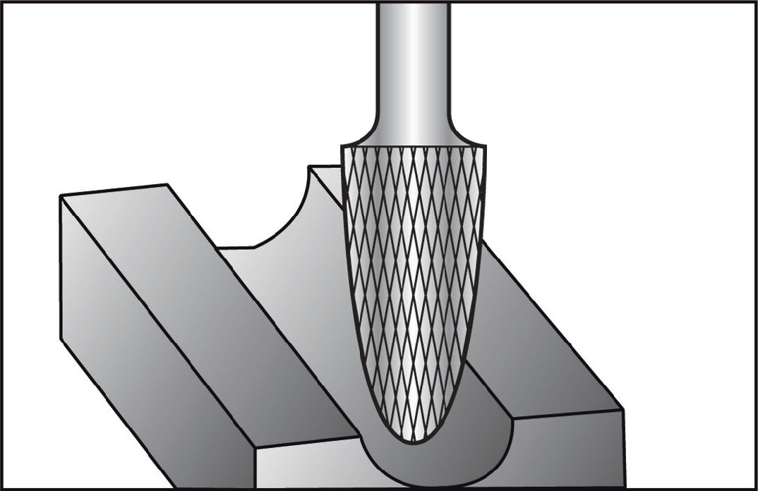 RUKO Frässtift RBF Hartmetall 3 mm Kreuzverzahnung KVZ 4 DIN 8033