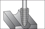 RUKO Frässtift RBF Hartmetall 3 mm Kreuzverzahnung KVZ 4 DIN 8033